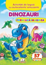 картинка Formeaza imaginea. Dinosauri + 57 autocolante magazinul BookStore in Chisinau, Moldova