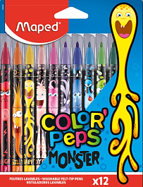 картинка Carioci MAPED Monster, 12 culori, 845400 magazinul BookStore in Chisinau, Moldova