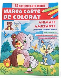 картинка Marea carte de colorat. Animale amuzante + 64 autocolante magazinul BookStore in Chisinau, Moldova