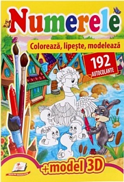 картинка Numerele. Coloreaza, lipeste, modeleaza + 192 autocolante magazinul BookStore in Chisinau, Moldova