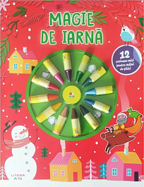 картинка Magie de iarna. Carte de colorat. 12 creioane mici pentru maini de pitici magazinul BookStore in Chisinau, Moldova