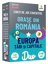 картинка Carti de joc educative. Orase din Romania • Europa: Tari si capitale. Pachete Duo EduCard magazinul BookStore in Chisinau, Moldova