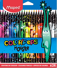 картинка Creioane colorate MAPED Black Monster, 24 culori, 862624 magazinul BookStore in Chisinau, Moldova